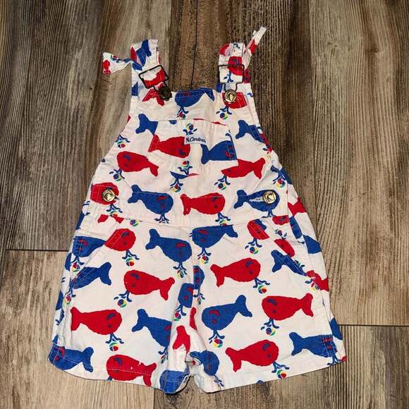 Carter's Other - Vintage Carter's Whale Print Short Overalls oshkosh whale pattern Size 18 Months